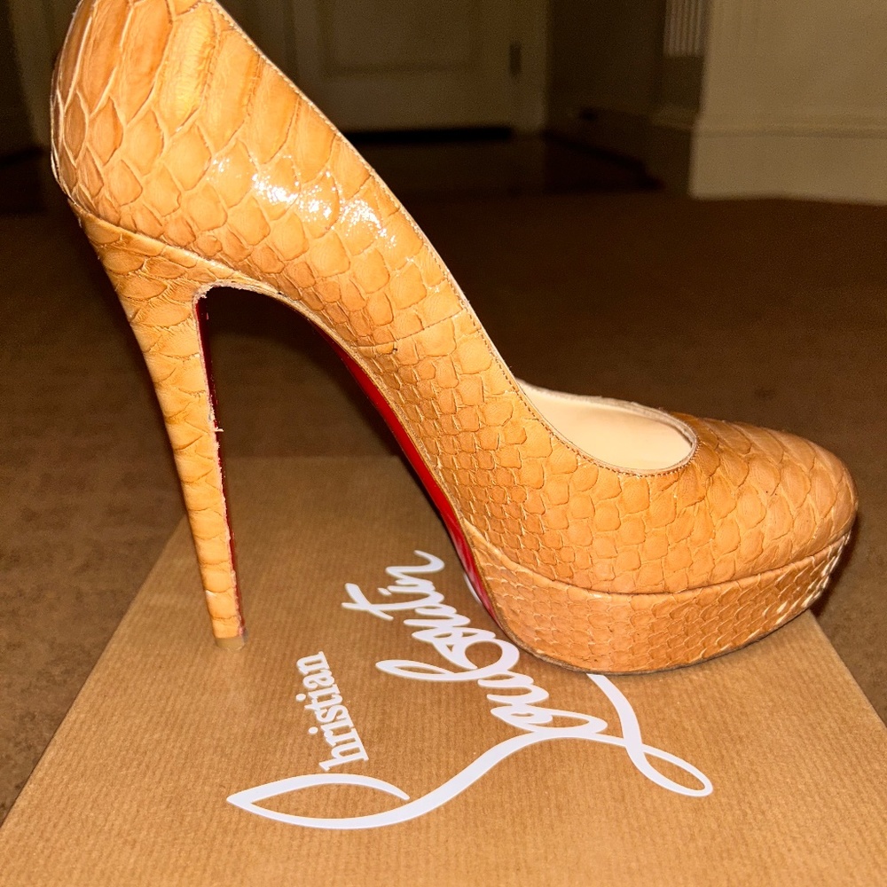 Authentic Christian Louboutin Bianca Python Cryst… - image 3